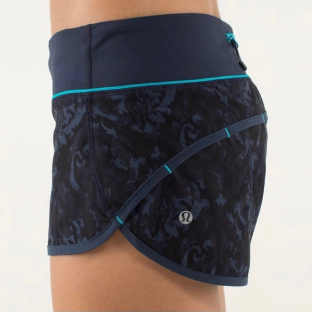 Lululemon Speed Shorts (original) Beautiful Baroque Inkwell Size 10